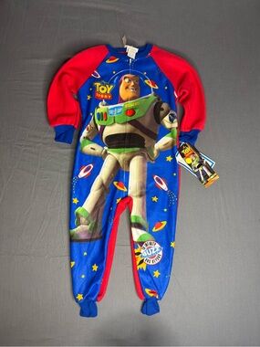 VINTAGE Disney Toy Story Buzz Lightyear Fleece Pajamas – Size 5 NWT